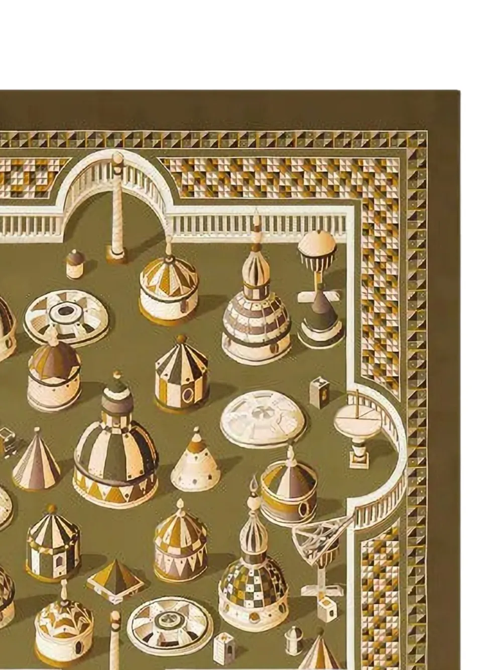 Ferragamo Sjaal met geometrische print - Groen