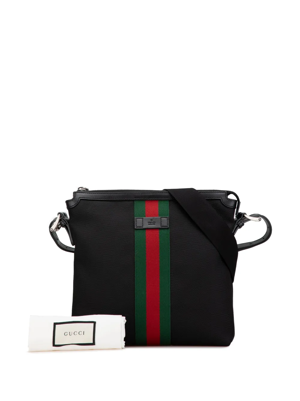 Gucci Pre-Owned Borsa a tracolla Techno in tela con decorazione Web 2016-2024 | Image 7