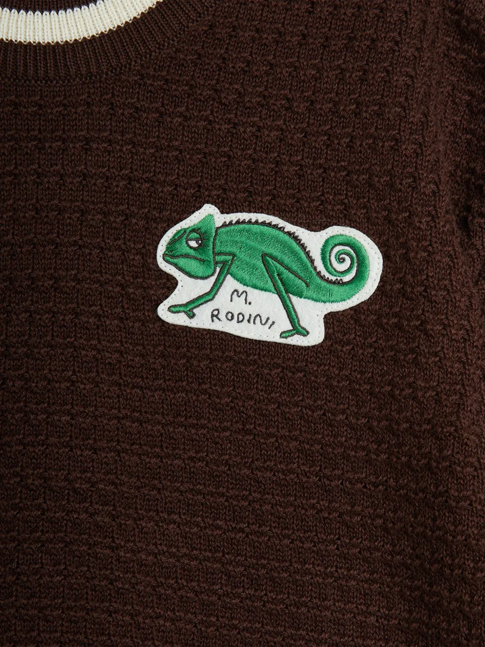 Mini Rodini T-shirt met kameleon-applicatie Bruin