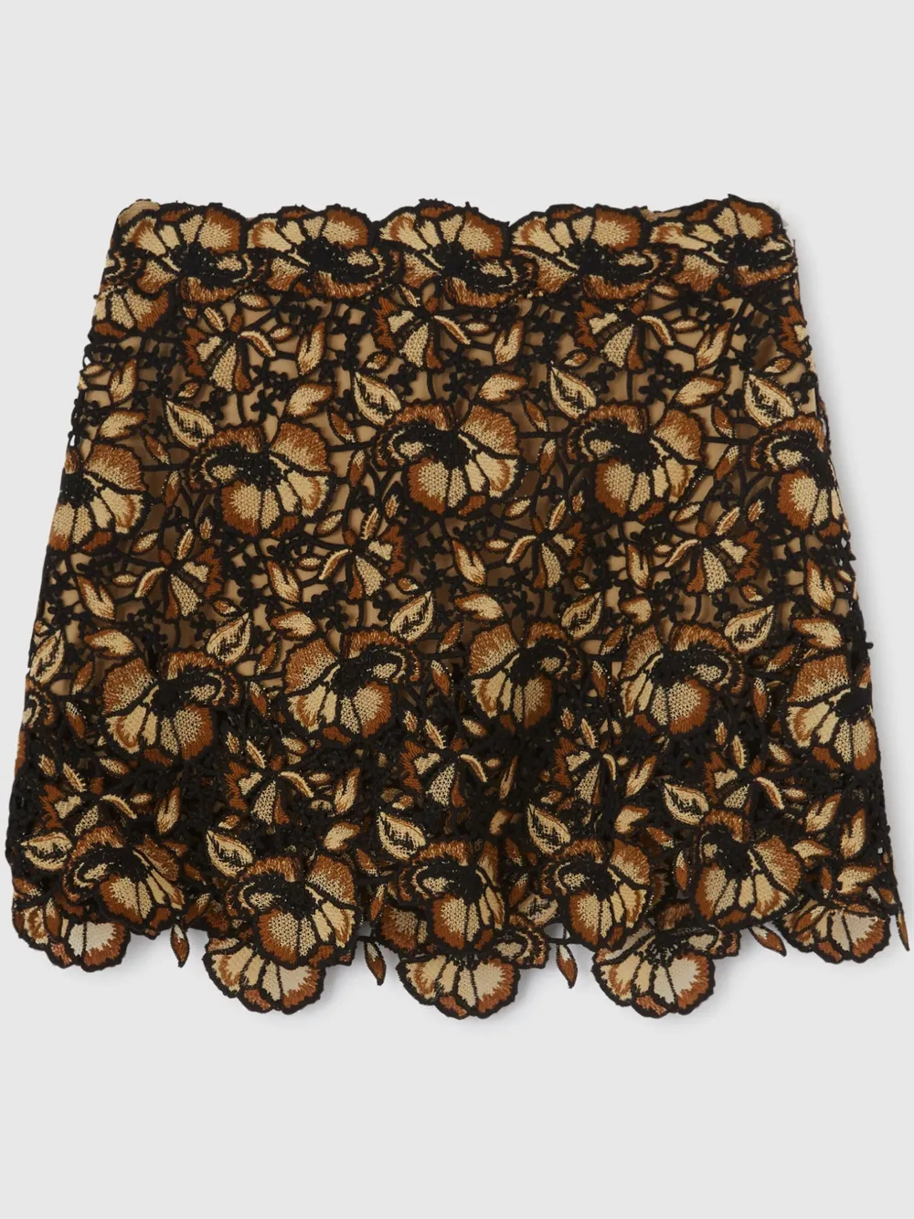 Ermanno Scervino Embroidered-design Mini Skirt In Braun