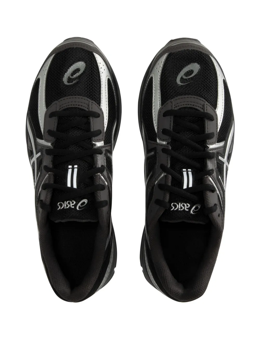 Asics Mens Black Pure Silver Jog 100s Metallic-trim Mixed-material Trainers In Black