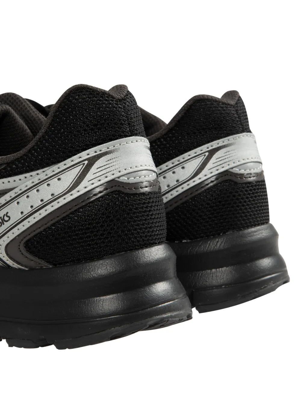 Asics Mens Black Pure Silver Jog 100s Metallic-trim Mixed-material Trainers In Black