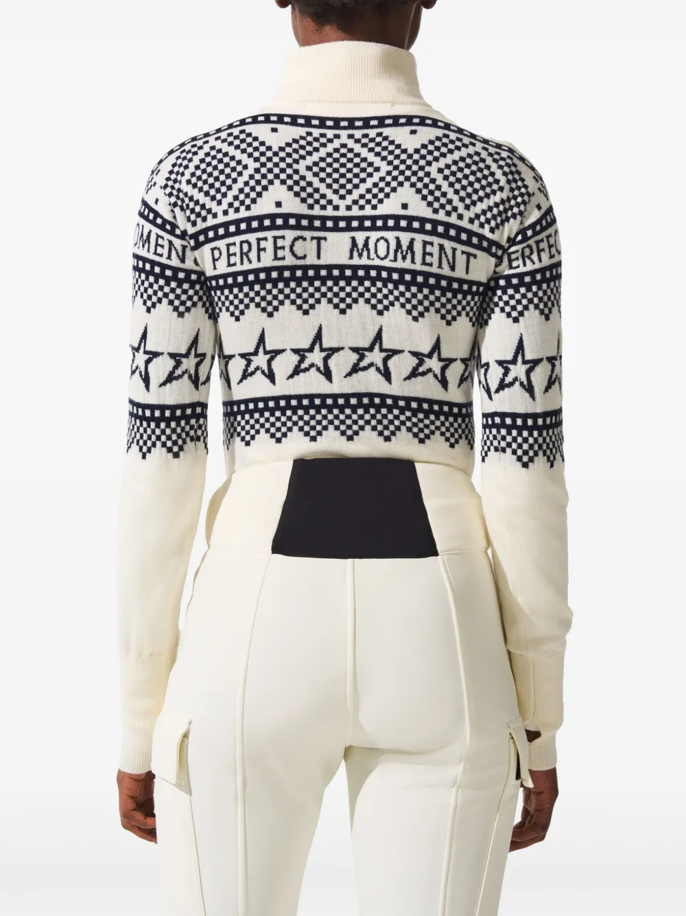 Perfect Moment Intarsia-knit Merino Wool Bodysuit Xl In White