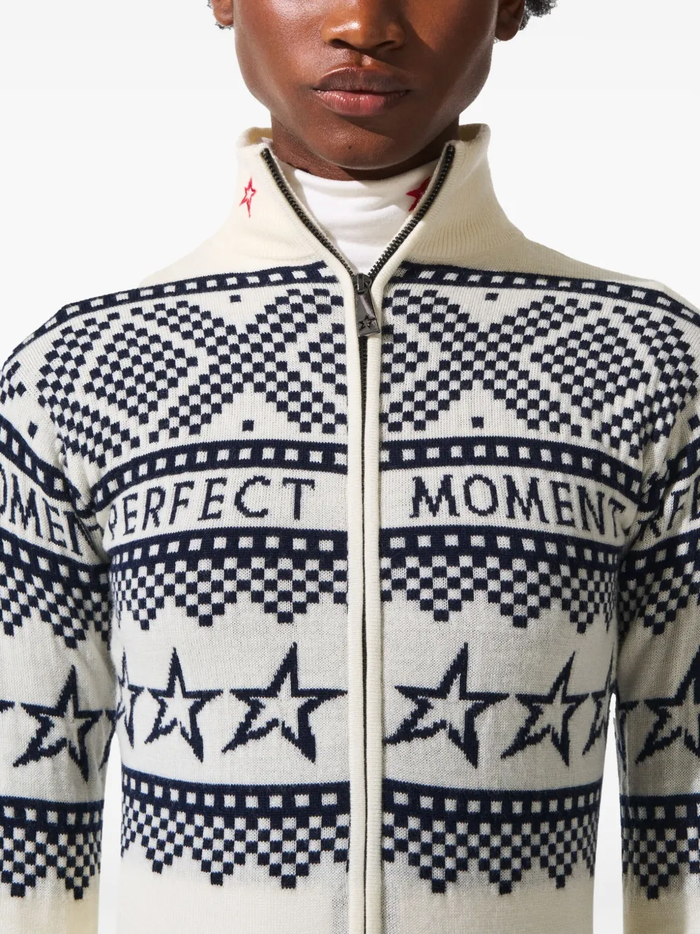 Perfect Moment Intarsia-knit Merino Wool Bodysuit Xl In White