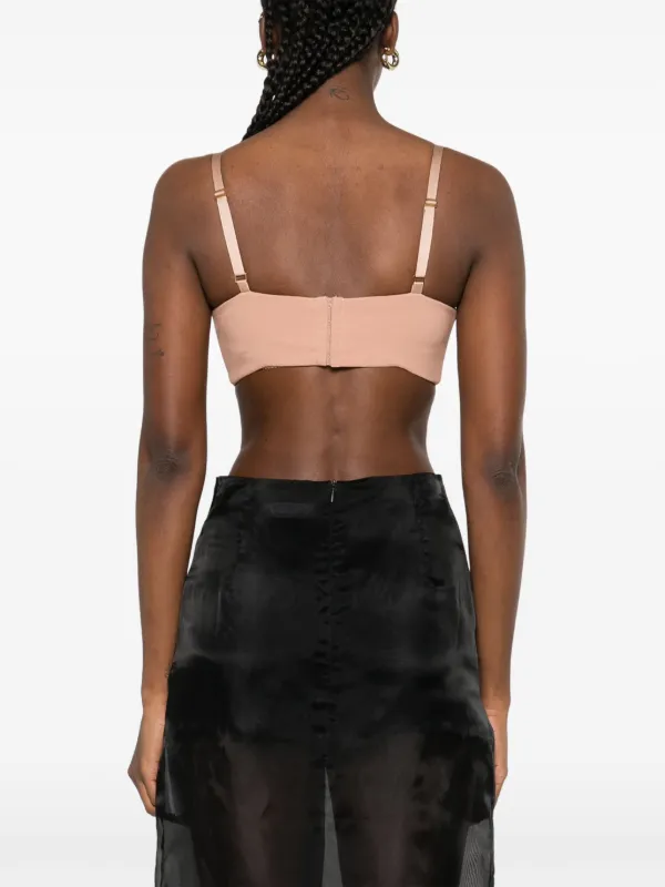 Elisabetta Franchi Haut En Crêpe à Nœud Satiné Tons Neutres