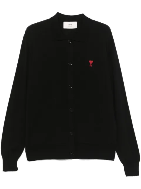 AMI Paris Ami de Coeur-embroidered cardigan
