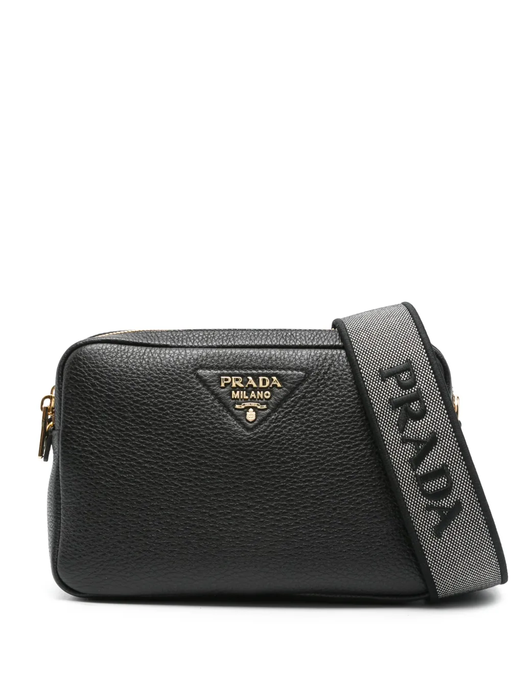 Prada Leren crossbodytas Zwart