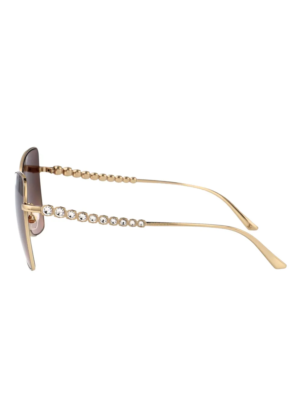 Shop Jimmy Choo Crystal-embellished Sunglasses In Gold