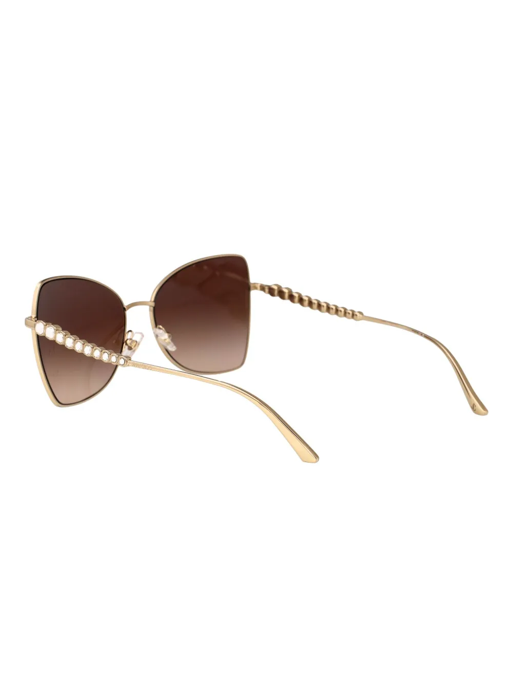 Shop Jimmy Choo Crystal-embellished Sunglasses In Gold