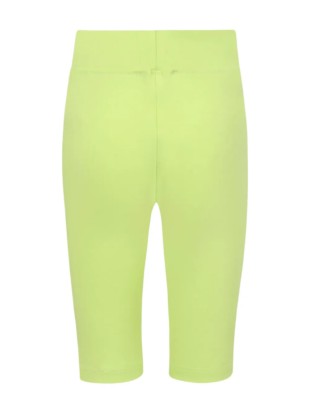 Msgm Logo-appliqué Capri Leggings In Green