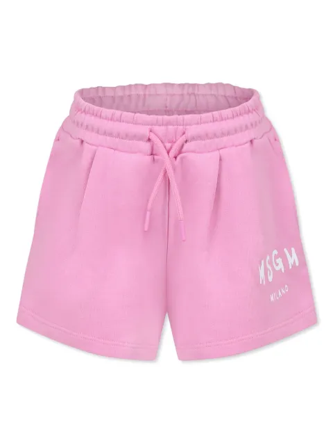 MSGM Kids shorts deportivos con logo estampado