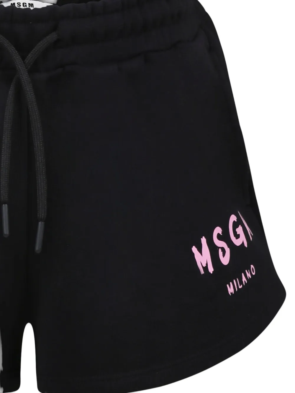 MSGM Kids Katoenen shorts met logoprint Zwart