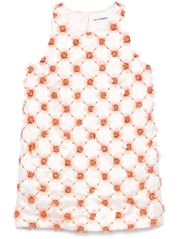 DES PHEMMES Bell Mini Dress | Neutrals | FARFETCH GE