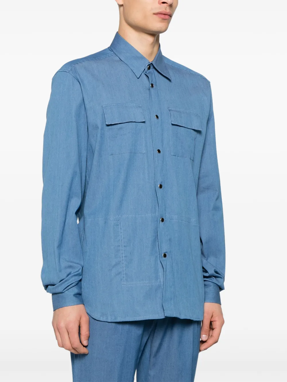 KITON POINTED-COLLAR SHIRT 