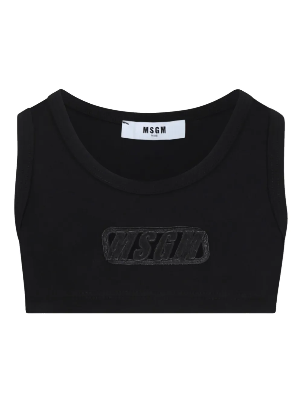 Msgm Logo-appliqué Top In Black