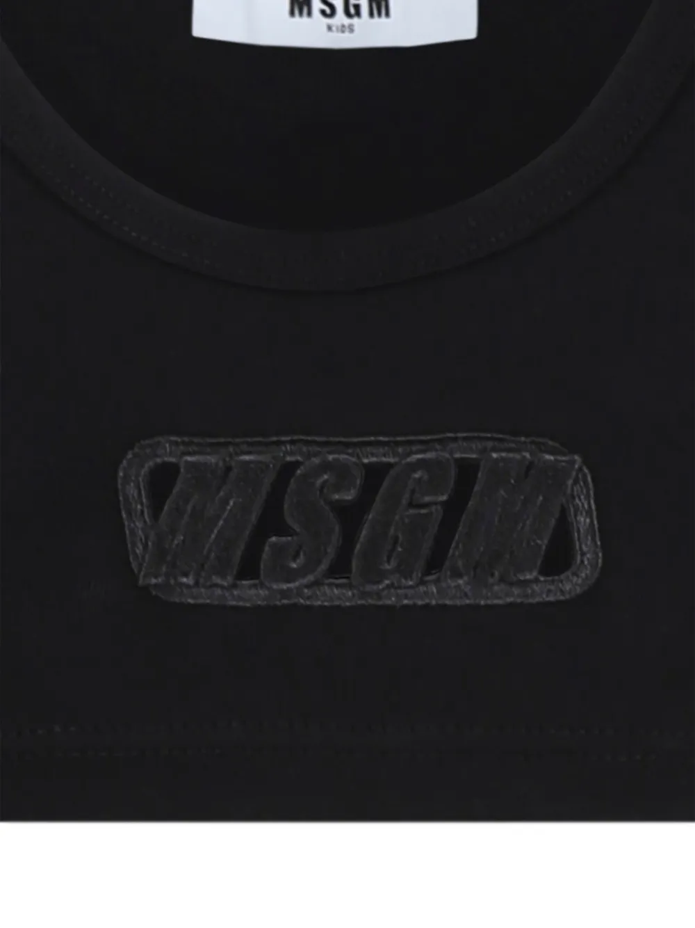 Msgm Logo-appliqué Top In Black