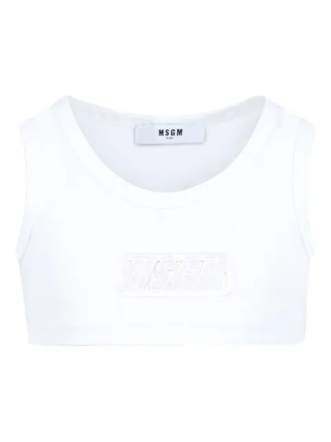 MSGM Kids top con aplique del logo