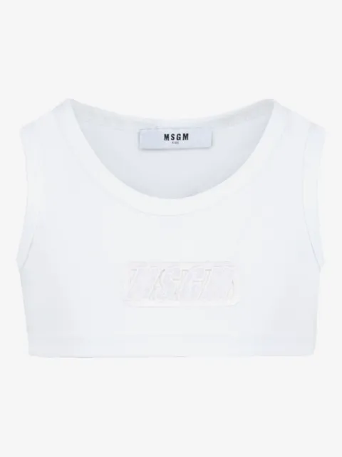 MSGM Kids top con aplique del logo