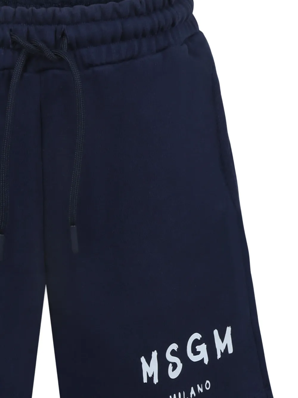 MSGM Kids Katoenen shorts met logoprint Blauw