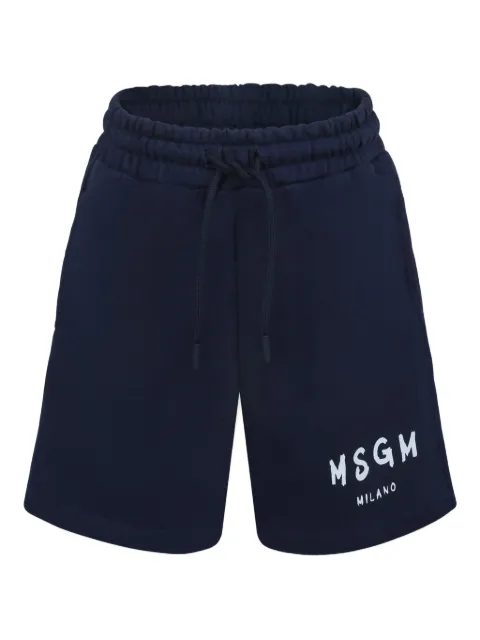 MSGM Kids logo-print cotton shorts 
