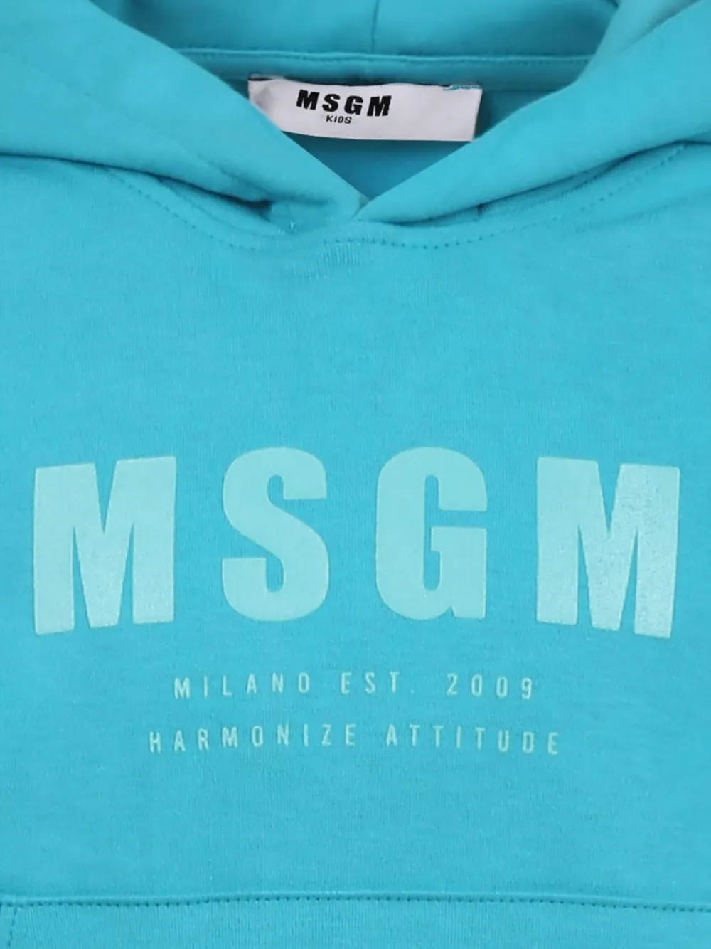 MSGM Kids Hoodie met logoprint Blauw