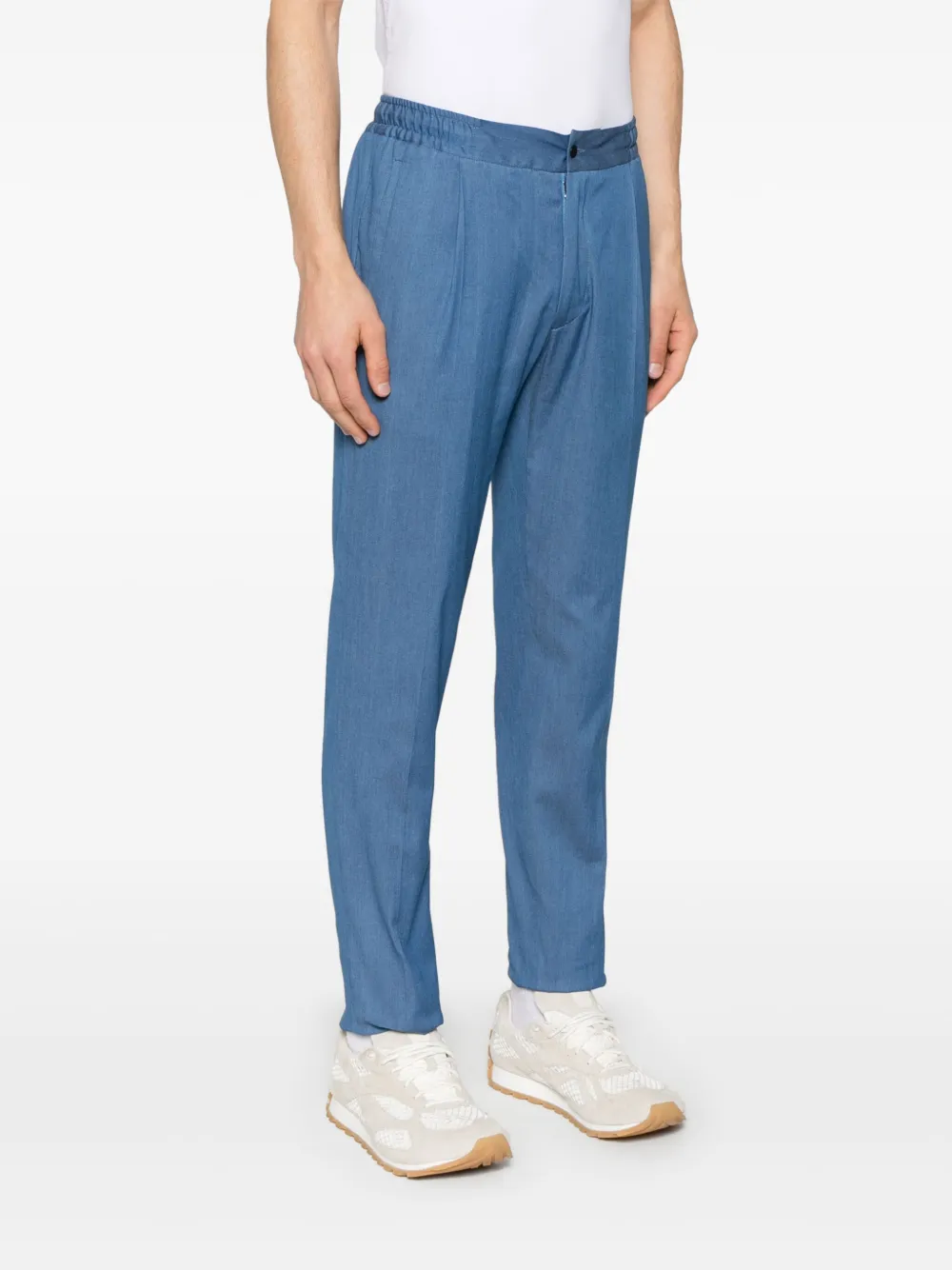 Kiton Broek met toelopende pijpen Blauw