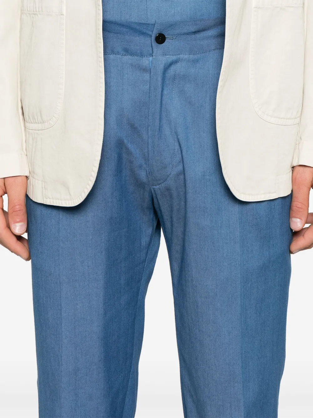 Kiton Broek met toelopende pijpen Blauw