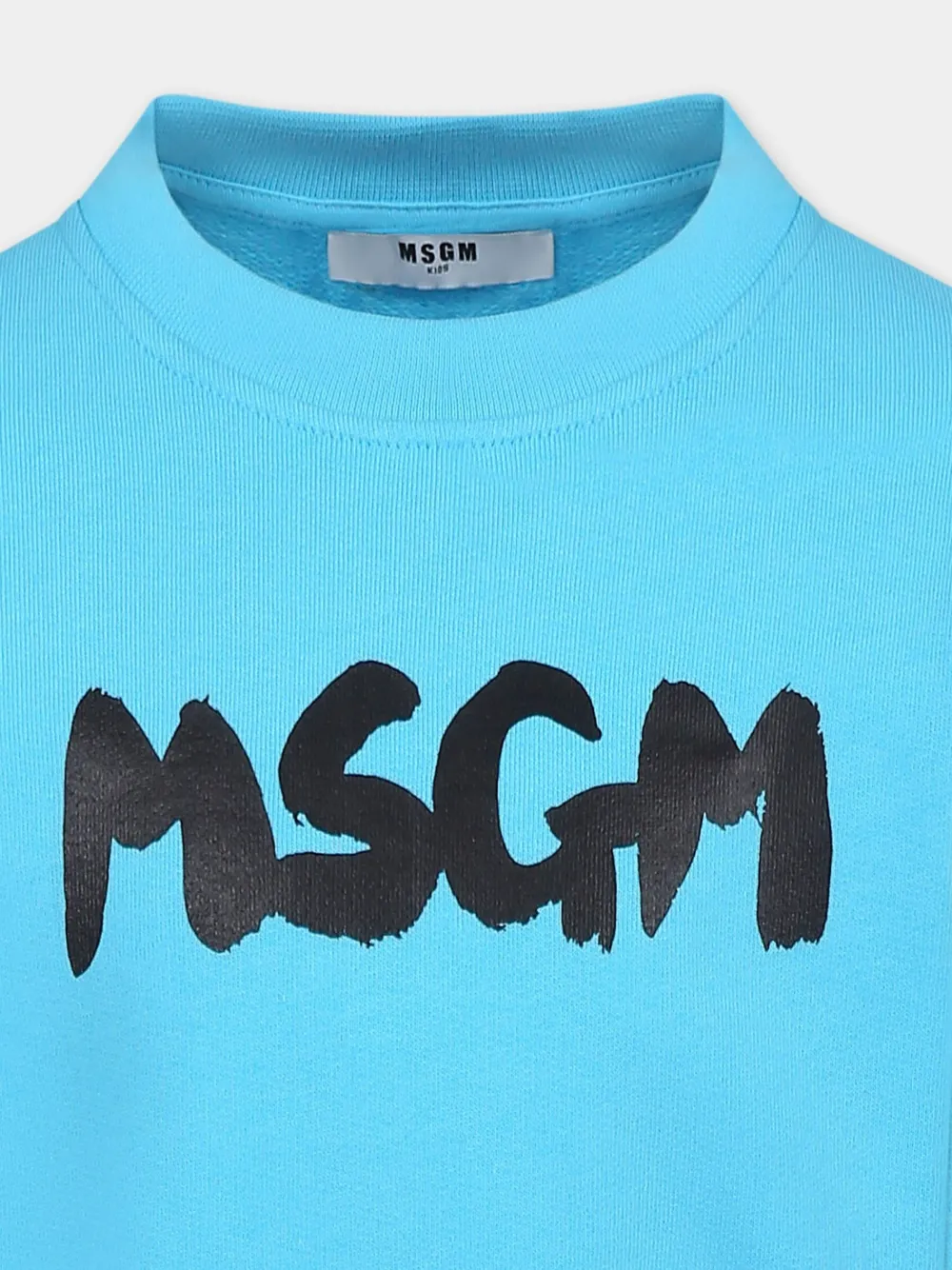 Shop Msgm Logo-print Sweatshirt In Blue