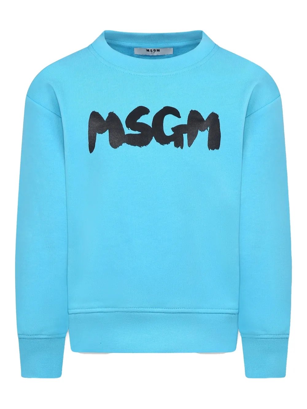 Shop Msgm Logo-print Sweatshirt In Blue