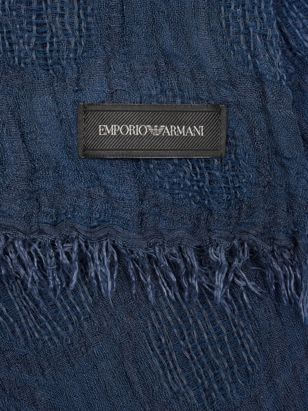 Emporio Armani Sjaal met logo-jacquard - Blauw