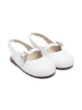 BabyWalker crystal-buckle ballet flats - White