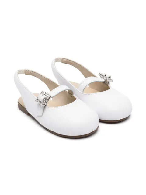 BabyWalker crystal-buckle ballet flats