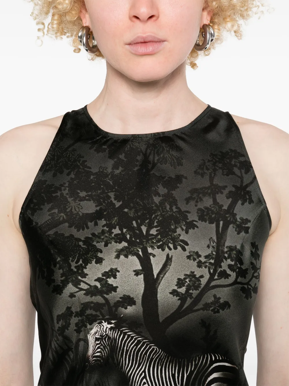 The Attico Smoke mini-jurk met nachtprint Groen