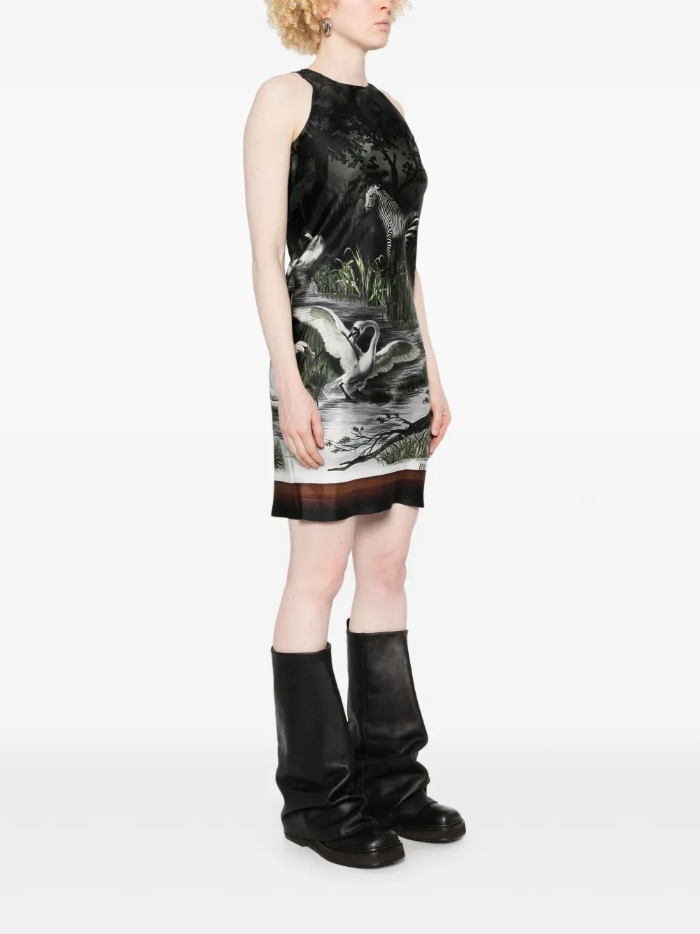 The Attico Smoke mini-jurk met nachtprint Groen