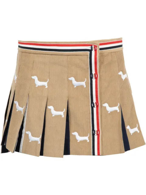 Thom Browne Hector-embroidery corduroy mini skirt