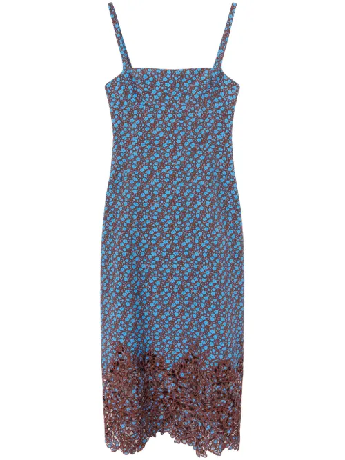 Robe mi-longue à fleurs - Ermanno Scervino - Modalova