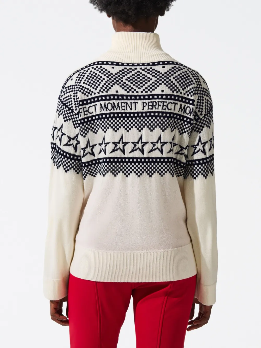 Perfect Moment Intarsia-knit Merino Wool Turtleneck Xl In White