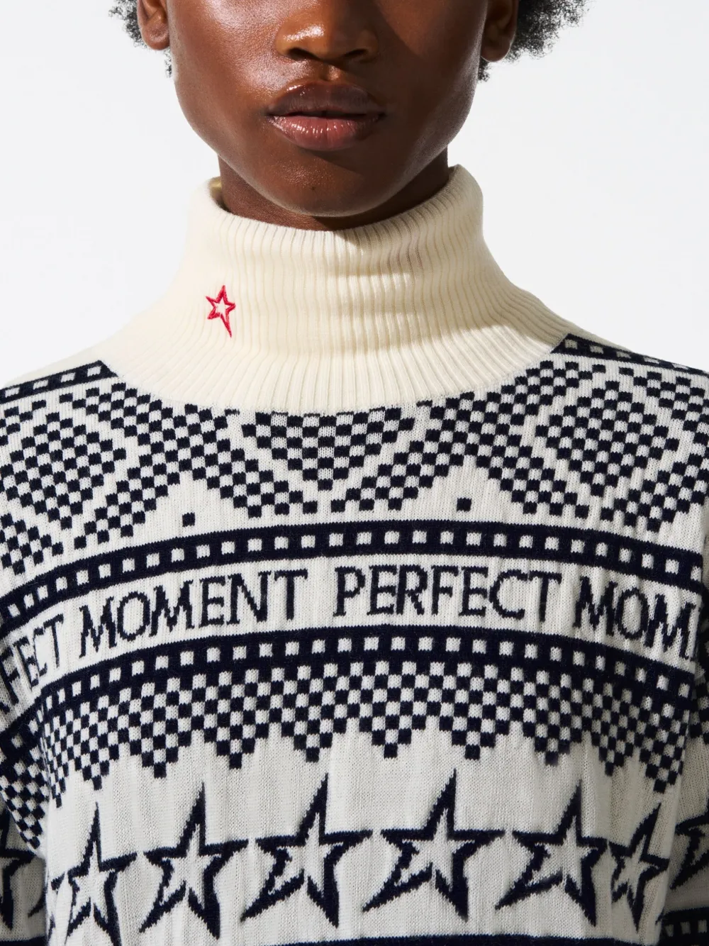 Perfect Moment Intarsia-knit Merino Wool Turtleneck Xl In White
