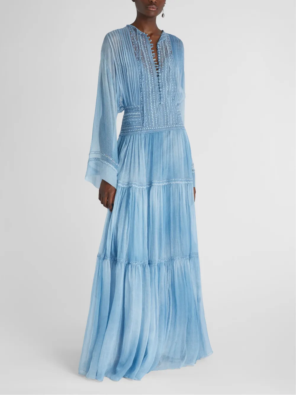 Ermanno Scervino lace-detailing maxi dress - Blauw