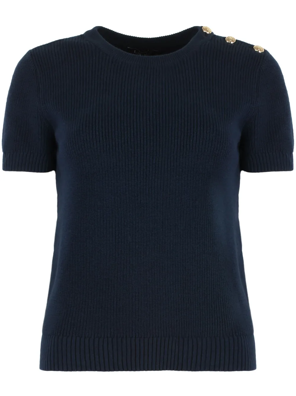 ribbed-knit T-shirt