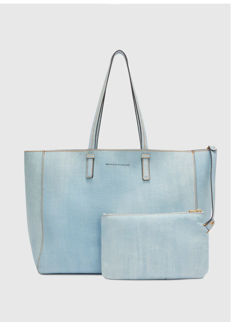 Ermanno Scervino Shopper met logoprint Blauw