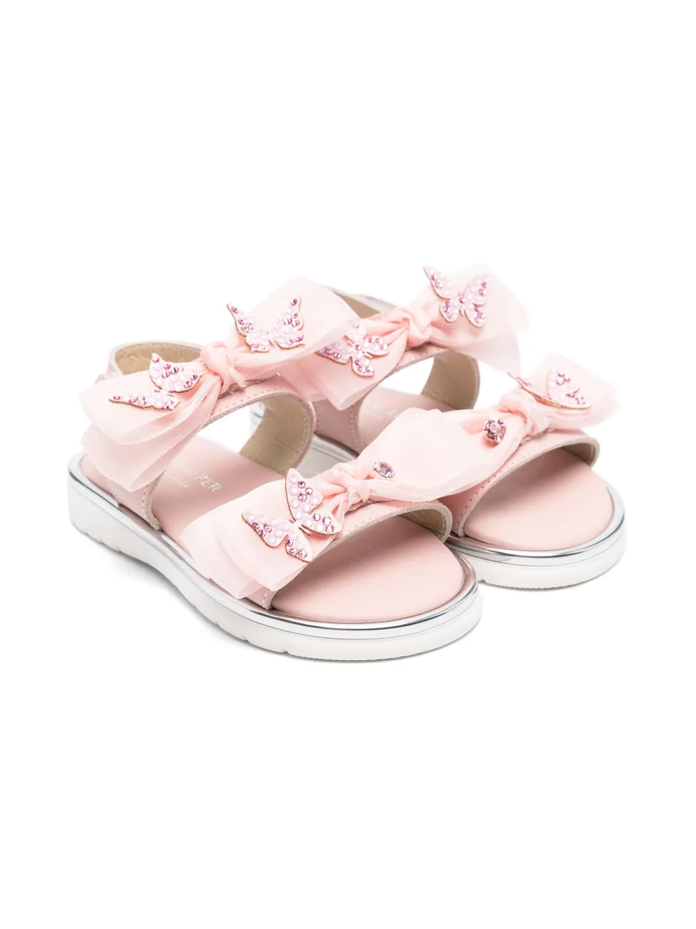 BabyWalker organza-bow sandals Pink