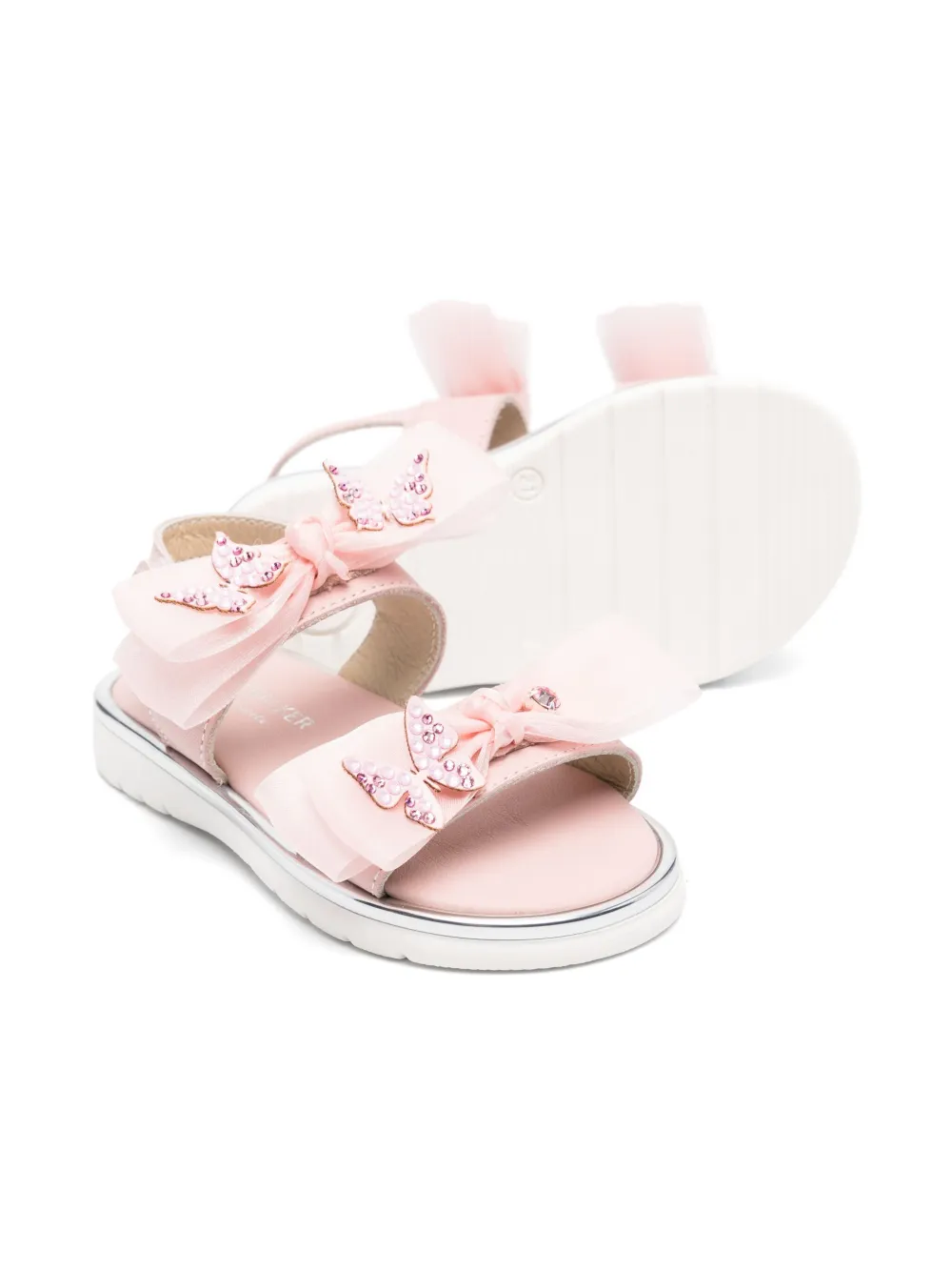 BabyWalker organza-bow sandals Pink