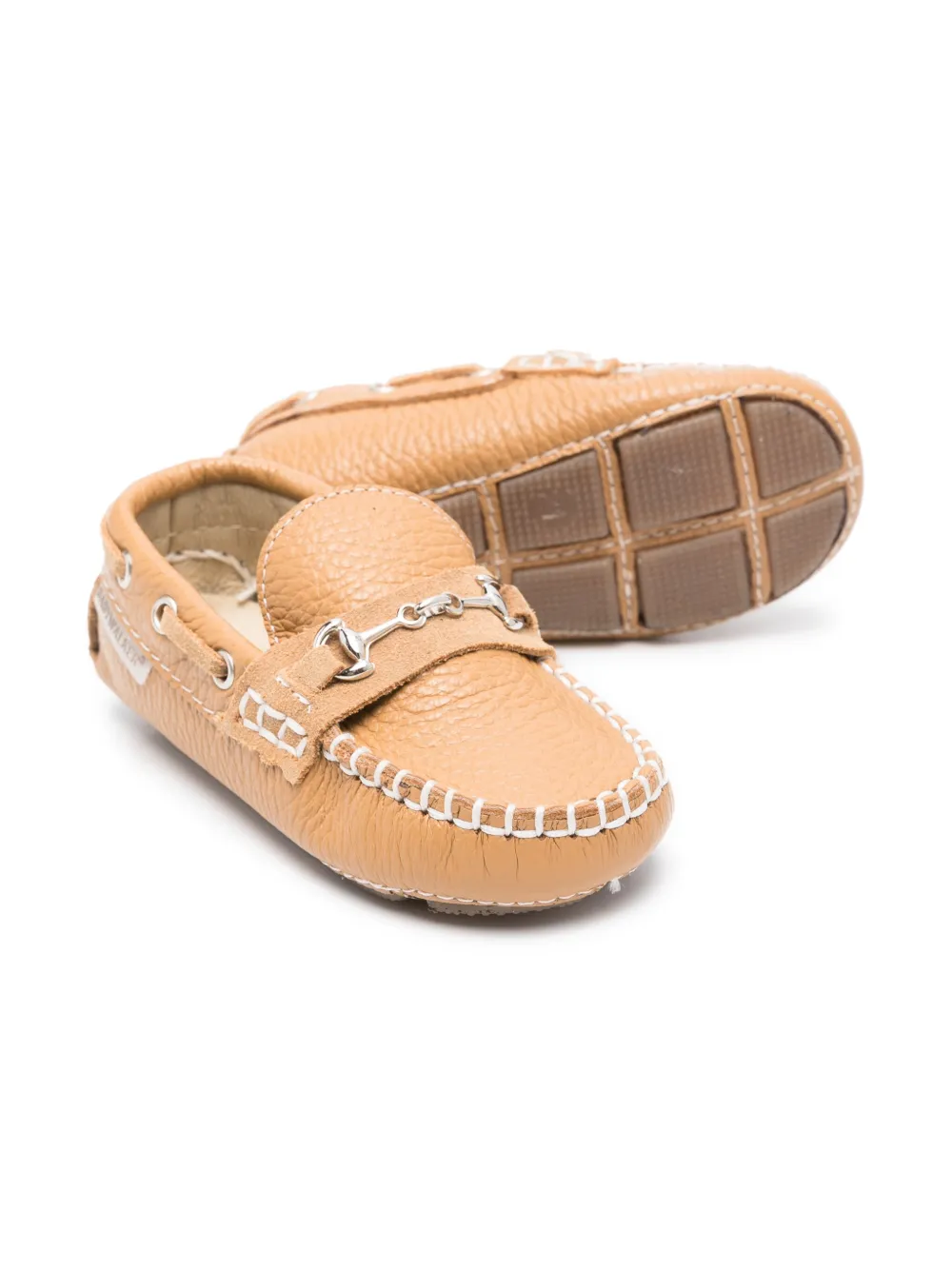 BabyWalker Loafers van bewerkt leer - Bruin