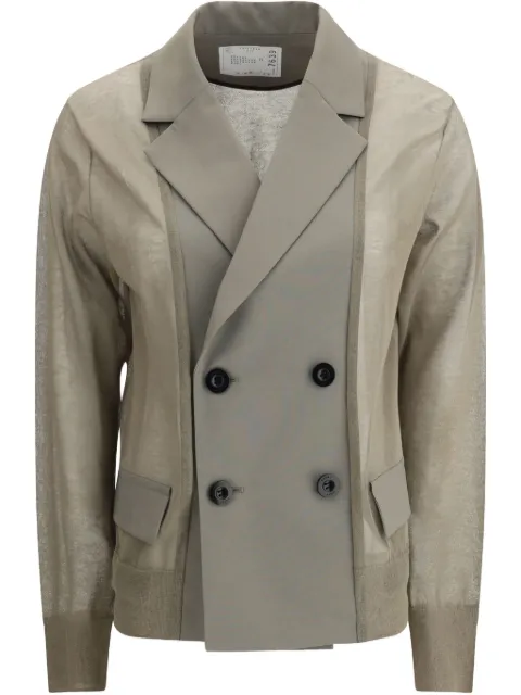 sacai blazer con doble botonadura