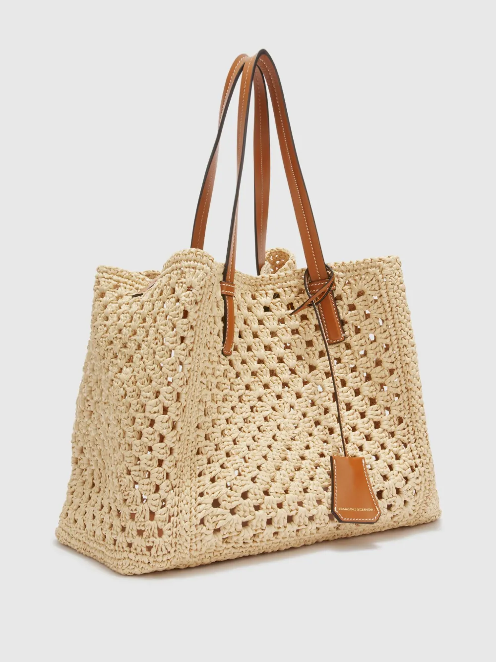 Ermanno Scervino Gehaakte shopper Beige