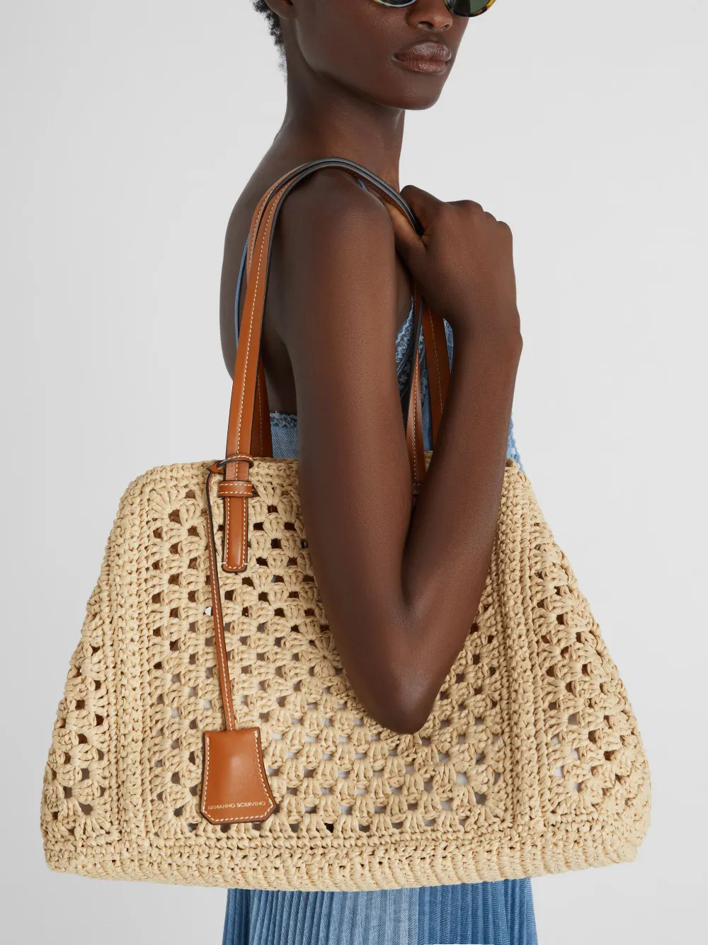 Ermanno Scervino crochet tote bag - Beige