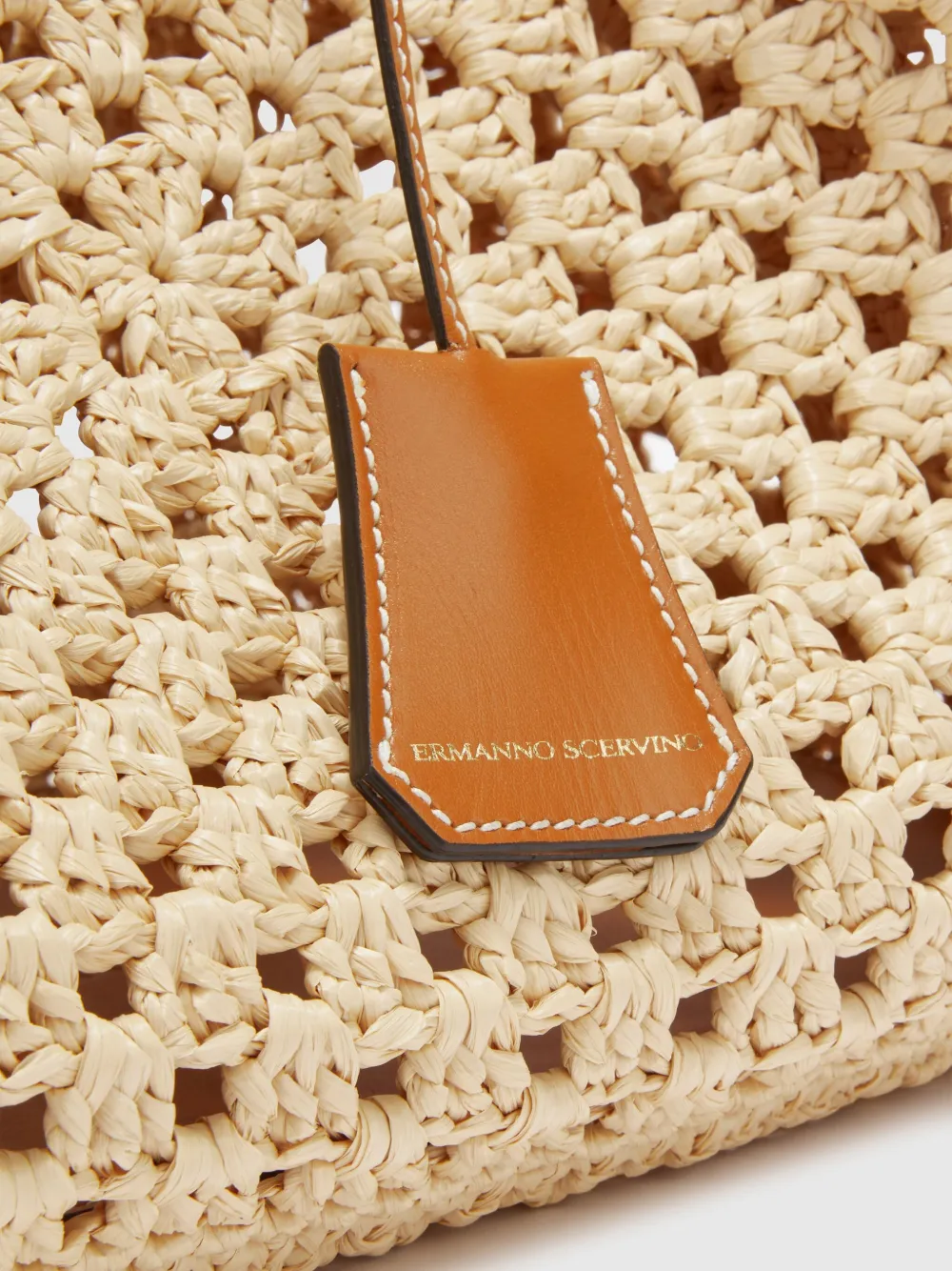 Ermanno Scervino Gehaakte shopper Beige
