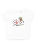 Moschino Kids bike-print T-shirt - White