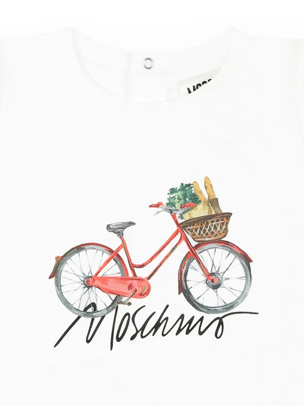 Moschino Kids T-shirt met fietsprint Wit